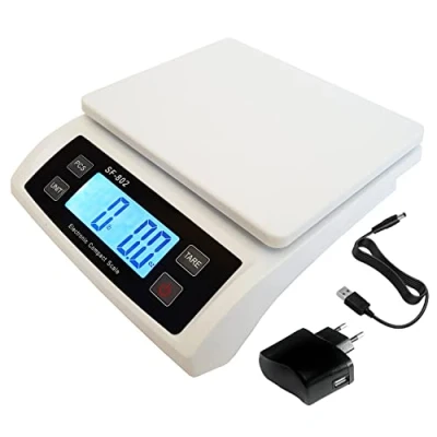 Immagine di Bilance Pesapacchi Bilancia Postale Digitale per Spedizione di Pacchi Fino a 30 kg, Pesatura in Chilogrammi e Libbre, Precisione Multifunzione con Adattatore