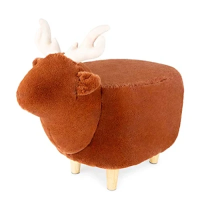 Immagine di Balvi Sgabello Le Cerf Colore Marrone A Forma di Cervo Gambe in Legno Poliestere/Legno