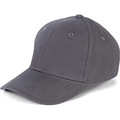 Immagine di styleBREAKER Cappellino da Baseball Unisex con Finitura Spazzolata, 6 Pannelli, Colore Unito, Chiusura Regolabile a Strappo 04023018, Colore:Grigio Scuro