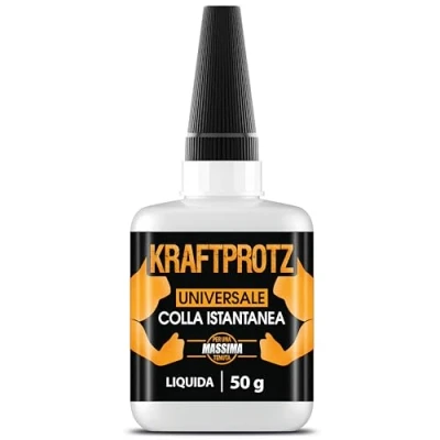 Immagine di 50 g di Colla istantanea extra forte Con punta anti asciugatura inclusa KRAFTPROTZ super liquida Utilizzabile universalmente per incollare plastica, vetro, legno, pietra, metallo e altro