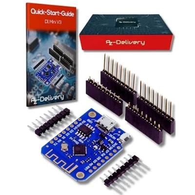 Immagine di AZDelivery D1 Mini V3 NodeMCU ESP8266EX Modulo WLAN compatibile con Arduino incluso un E Book!