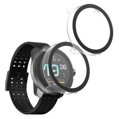 Immagine di kwmobile 2X Custodia Rigida Smartwatch Compatibile con Suunto Race S Cover Case Vetro Temperato Orologio Fitness Trasparente