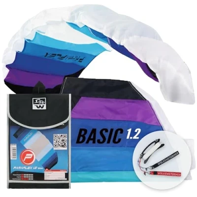 Immagine di Wolkenstürmer Paraflex Basic 1.2 Tappeto Volante, Blu Kite a 2 Linee per Principianti