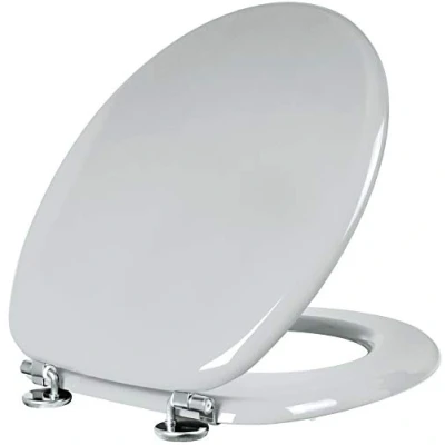 Immagine di Cornat Modena Farbklassiker KSH22 Tavoletta copri WC con essenza in legno MDF e cerniere acciaio INOX anti ruggine, colore: Grigio Manhattan