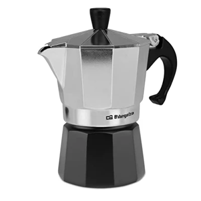 Immagine di Orbegozo KFM 330 Caffettiera italiana in alluminio, Capacità 3 tazze, Argento/Nero