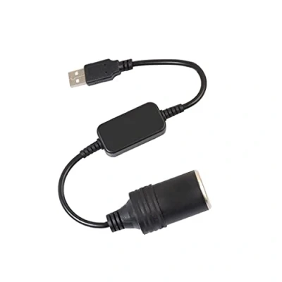 Immagine di Waremew Convertitore con connettore USB maschio da 5 V a presa accendisigari femmina 12 per auto, cavo, DVR Dash Camera GPS, ecc, 1,2 m