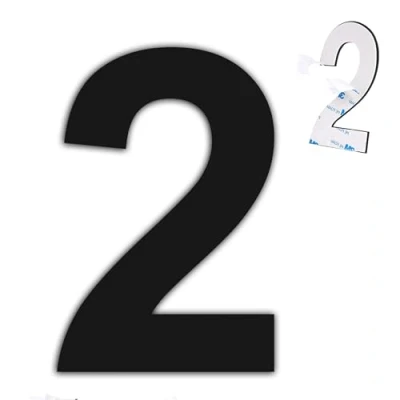 Immagine di nanlyiau 4in/10.2cm numero civico esterno adesivo numeri civici di Acciaio in Solido Inossidabile SUS304(2)
