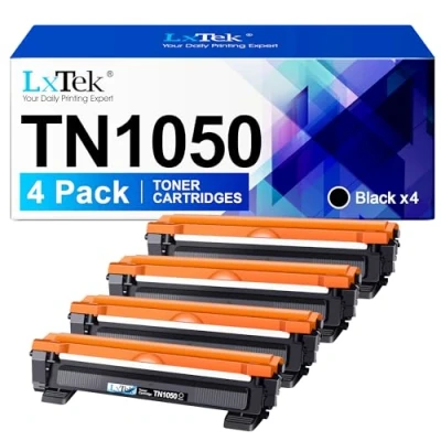 Immagine di LxTek TN1050 Compatibili Cartucce di Toner Sostituzione per Brother TN 1050 DCP 1612W 1510 1512 1610W MFC 1910W 1810 HL 1210W 1212W 1110 1112 (Nero, 4 Pack)