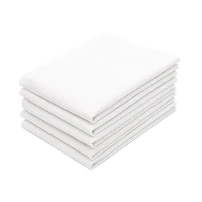 Immagine di ZOLLNER 5 strofinacci da cucina cotone 50x75 cm canovacci morbidi e di lunga durata lavabili a 95C bianchi qualità gastronomica certificato OEKO TEX (R)