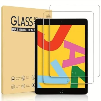 Immagine di Confezione da 2 pellicole protettive per Apple iPad 10,2 pollici (9a/8a/7a generazione rilasciata nel 2021/2020/2019), pellicola in vetro temperato resistente,