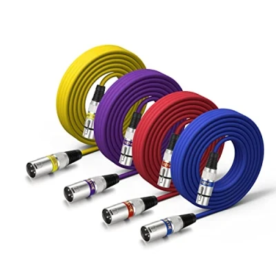 Immagine di EBXYA Cavo XLR 7.6M 4Pack maschio femmina microfono 3 Pin bilanciato DMX patch