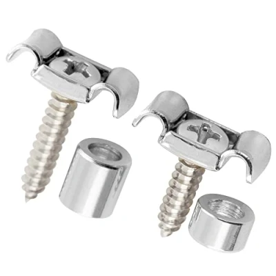 Immagine di Musiclily Pro Vintage Abbassacorde in Acciaio String Guides per Stratocaster Telecaster Chitarra Elettrica, Cromato (Set di 2)