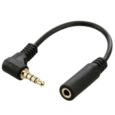 Immagine di chenyang Cavo di prolunga per cuffie/audio, 4 poli 3,5 mm maschio a femmina audio stereo cuffie angolato 90 gradi 10 cm