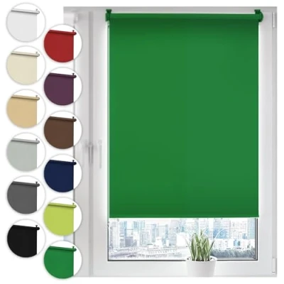 Immagine di Sonello tenda a rullo oscurante Klemmfix senza Forare 30cm x 130cm Verde, avvolgibile con morsetti e catenella per finestre porte, Blackout, opaco, Protezione Solare