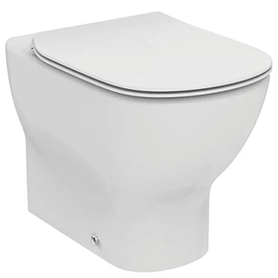 Immagine di Ideal Standard Tesi, WC a terra filo parete universale Aquablade, Copriwater sottile con chiusura normale, Bianco