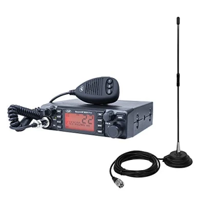 Immagine di CB Radio PNI ESCORT HP 9001 PRO ASQ regolabile, AM FM, 12V / 24V, 4W + Antenna Extra 40 con magnete, 30W, 26 30MHz, SWR 1.0, fibra di vetro