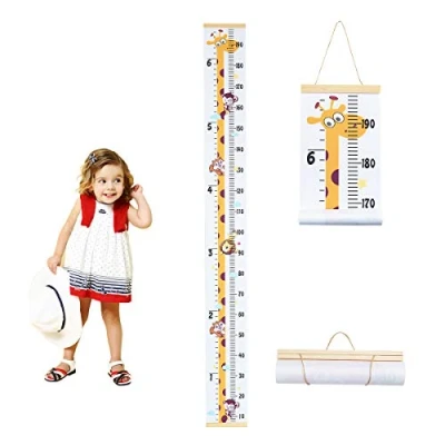 Immagine di Surplex Grafico Altezza Bambini, Parete Metro PatternRighello Rimovibile Misurazione Righello per Decorazione la Camera da Letto dei Bambino Nursery Ragazzi e Ragazze In Legno