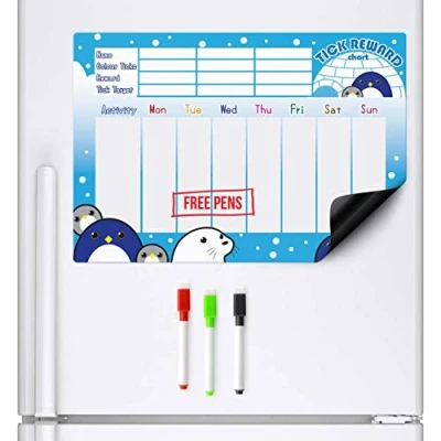 Immagine di CKB LTD Magnetic Reward Chart Penguin Grafico ricompensa ricompense e responsabilità per Bambini 7 Giorni Colorato Tick List frigoriferi Il frigo/Spazio Un Massimo di 3