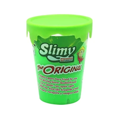 Immagine di Slimy Tazza originale, 80 g, colore verde, originale Slime, il classico tra le masse, divertente per bambini, plastilina elastica (giocattolo dai 3 anni)