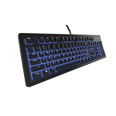 Immagine di Steelseries Apex 100, Tastiera da Gioco, RetroIlluminazione Blu, Interamente Personalizzabile, Layout Americano QWERTY
