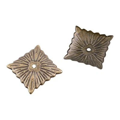 Immagine di Walfront 100Pz Generico Rotondo a Testa Larga Chiodo, Liscio/Margherita/Quadrato/Prugna Chiodo per Il Pacchetto di Decorazione del Sofà(Quadrato 21 x mm)