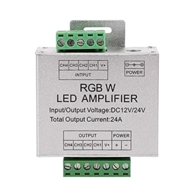 Immagine di WANGCL Alluminio RGBW Amplificatore 4CH Dati Segnale Ripetitore Supporto PWM DC12V/DC24V per RGB/RGBW Controller