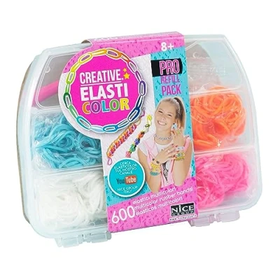 Immagine di Elasticolor Pro Refill Set Mini, Scatola con Elastici colorati per costruire Braccialetti e Collane Nice Group, 03005