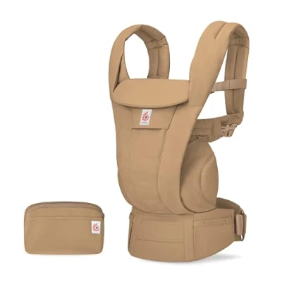 Immagine di Ergobaby Omni Deluxe marsupio tutto in uno per neonati dalla nascita fino a 20 kg, ergonomico cotone 4 posizioni, posteriore, da viaggio, Camel