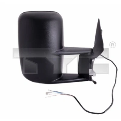 Immagine di specchio retrovisore esterno Tyc 337 0106 Sx nero convesso, Braccio corto, per regolazione elettrica VOLKSWAGEN: LT 28 35 II Bus