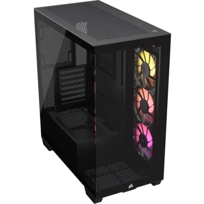 Immagine di CORSAIR 3500X ARGB Mid Tower ATX Case per PC Vetro Panoramico Temperato Compatibile con Scheda Madre a Connessione Inversa 3x Ventole RS120 Incluse Nero