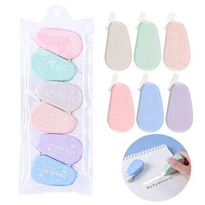 Immagine di Dfuqanb 12 Pezzi Correttore a Nastro, Nastro di Correzione Tascabile, Mini Correzione, Roller, Cancellino Bianchetto, Bianchetto per bambini, studenti e ufficio