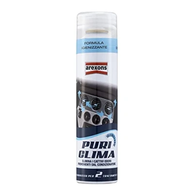 Immagine di Arexons Cura Auto, Puri Clima 350 ml, Trattamento auto per sistemi di climatizzazione, Spray igienizzante, detergente e deodorante, Purificante ed elimina odori