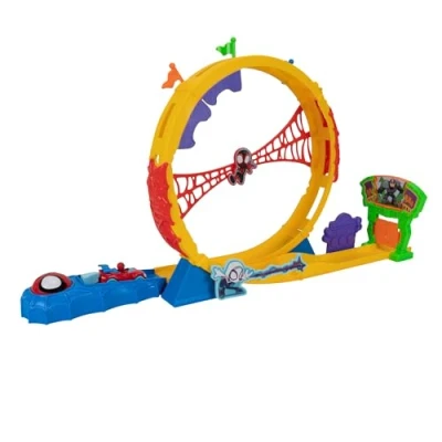 Immagine di Marvel Spidey und Seine super Friends Set di veicoli in metallo loop Track, 71 cm, con lanciatore, 360 gradi, e esclusivi