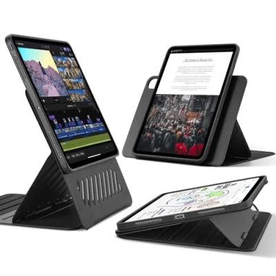 Immagine di ESR Cover per iPad Pro 13 Pollici (2024, 7a Generazione), Girevole con Custodia Magnetica Rimovibile, Supporto Regolabile in Verticale/Orizzontale Schermo Rialzato, 9 Angoli, Serie Shift, Nero