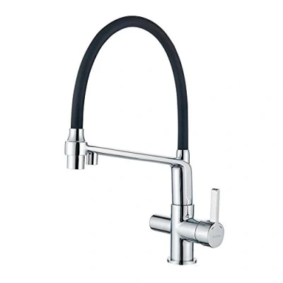 Immagine di GRIFEMA Dover, Rubinetto da Cucina a 3 vie, Miscelatore per Lavello nero con Doccetta Estraibile e Bocca Flessibile Nero, Cromo [Exclusiva Amazon] [Esclusiva