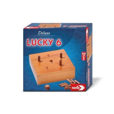 Immagine di Noris 606102046 Deluxe Lucky 6 (gioco di dadi a partire dai anni) gioco classico Super Six in legno alta qualità per adulti e bambini, 2 giocatori, circa 20 minuti durata del