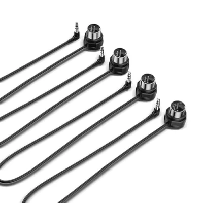 Immagine di CME TRS Cavo MIDI 4 Pezzi da tipo a (3,5mm 1/8&quot;) DIN 5 pin, 1FT / 30CM, basso profilo spine ultrasottili, ad angolo retto, per ambienti compatti, ideali synth e pedaliere