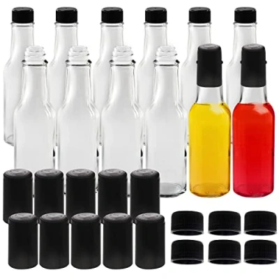 Immagine di Belle Vous Bottigliette Salsa Piccante (12Pz) Bottiglie Condimento da 150 ml con Tappi Termorestringenti Trasparenti Salse Piccanti, Olio, Liquori, Aceto, Condimenti per Insalata e Altro