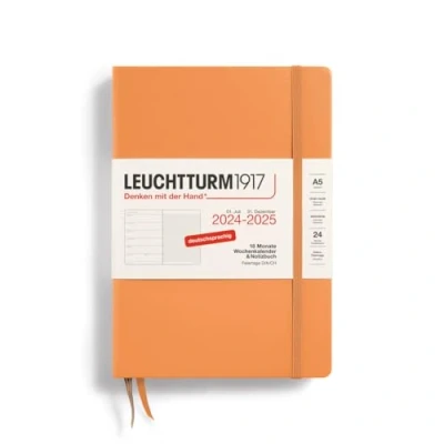Immagine di LEUCHTTURM1917 370616 Agenda e taccuino settimanale Medium A5 2025, 18 mesi 07.2024 12.2025, Copertina rigida, Apricot, Tedesco