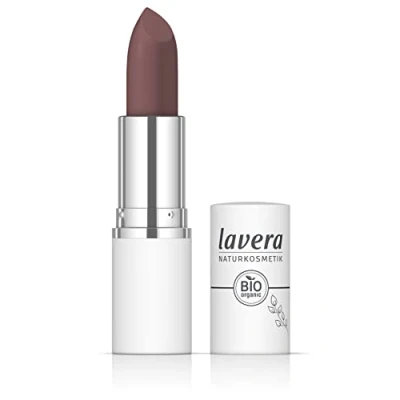 Immagine di lavera Comfort Matt Lipstick Ember 04 Colore intenso Finitura opaca Piacevole sensazione Durata fino a 6 ore vegano Cosmetici naturali (1 X 18,2 g)