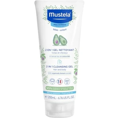 Immagine di Mustela Gel detergente 2 in 1 per pelli normali, 200 ml (confezione da 1)