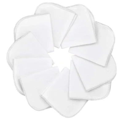 Immagine di Mias 10 Panni per il bagnetto dei bambini in flanella Molton, bianco blu, cotone, privi di sostanze dannose/Asciugamani bambini/Salviette cosmetiche/Telo multiuso