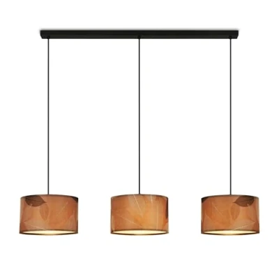 Immagine di Briloner Lampada a sospensione Mata, 3 luci, marrone, in tessuto, E27