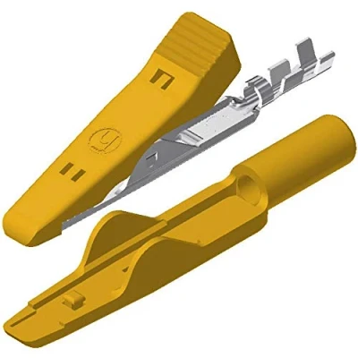 Immagine di SKS Hirschmann MA 1 Mini Morsetto a clip/coccodrillo Giallo Campo di serraggio max.: 4 mm Lunghezza: 41.5 pz.