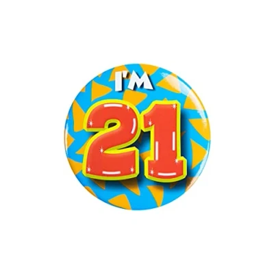 Immagine di PD Party 6014721 Compleanno Distintivo/Spillo Badge Celebrazione Festa I&#039;m 21, Multicolore, 5.5cm Lunghezza x Larghezza 0.5cm Altezza