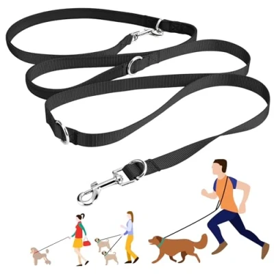 Immagine di oneisall guinzagli guinzaglio per cani Doppi 2.5 metri regolabile a spalla in nylon Cane di Taglia Piccola Media e Grande