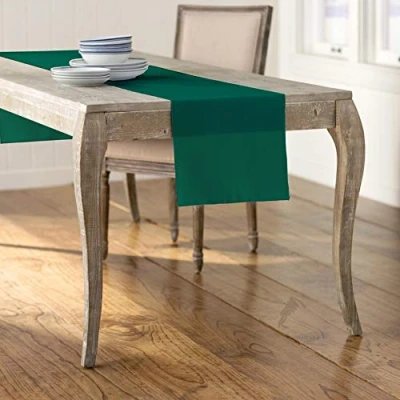 Immagine di LA Linen Polyester Poplin Table Runner, Poliestere, Teal, 35.56 x 274.3 0.04 cm