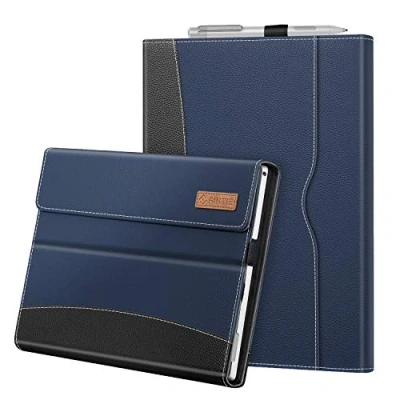 Immagine di FINTIE Custodia per Microsoft Surface Pro 7+ / 7 6 5/ 4 3 [Multi angli] Portfolio Business Cover con Tasca, Compatibile Tastiera Type, Blu Scuro