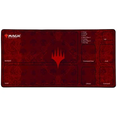 Immagine di Konix Tappetino per mouse da gioco Magic The Gathering XL 70 x 35 cm Base antiscivolo Design tavolo rosso