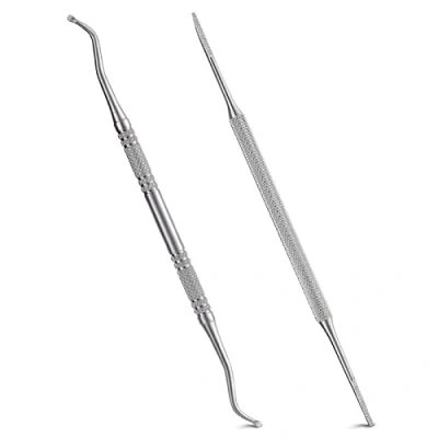 Immagine di set manicure,Set Pedicure 2 Pezzi,Set di unghie per incarnite a due lati,Set lime unghie,Strumento la Cura dei Piedi in Acciaio Inox,per Manicure e